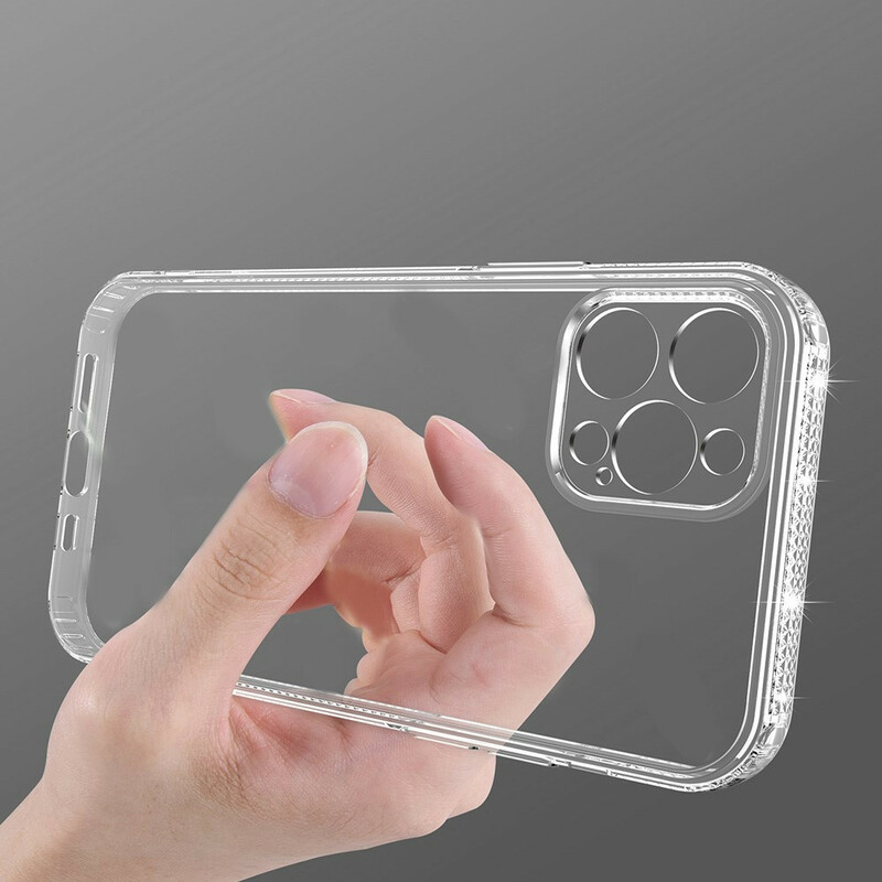 Coque iPhone 13 Pro Transparente Rebords Diamants Coque iPhone 13 Pro Transparente Rebords Diamants