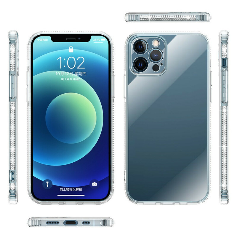 Coque iPhone 13 Pro Transparente Rebords Diamants Coque iPhone 13 Pro Transparente Rebords Diamants