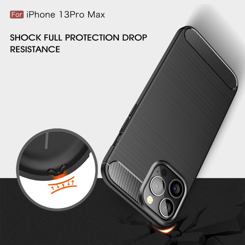 Coque iPhone 13 Po Max Fibre Carbone Brossée Coque iPhone 13 Po Max Fibre Carbone Brossée
