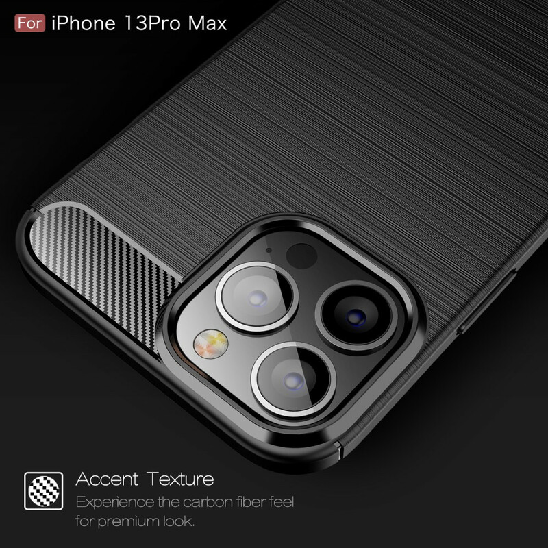 Coque iPhone 13 Po Max Fibre Carbone Brossée Coque iPhone 13 Po Max Fibre Carbone Brossée
