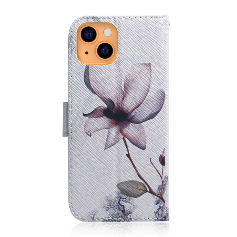 Housse iPhone 13 Fleur Vieux Rose Housse iPhone 13 Fleur Vieux Rose