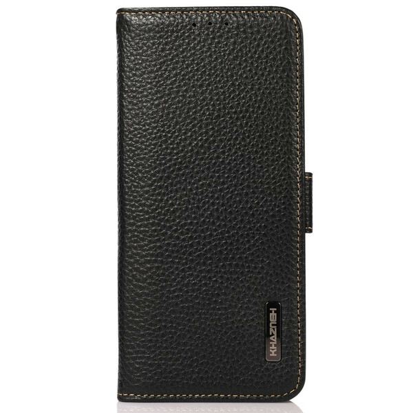 Housse iPhone Cuir Véritable Litchi KHAZNEH