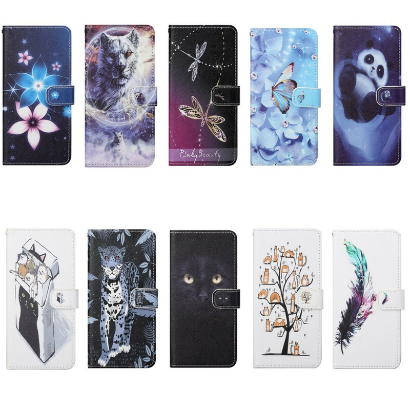 Housse iPhone 13 Loup en Hiver avec Lanière Housse iPhone 13 Loup en Hiver avec Lanière