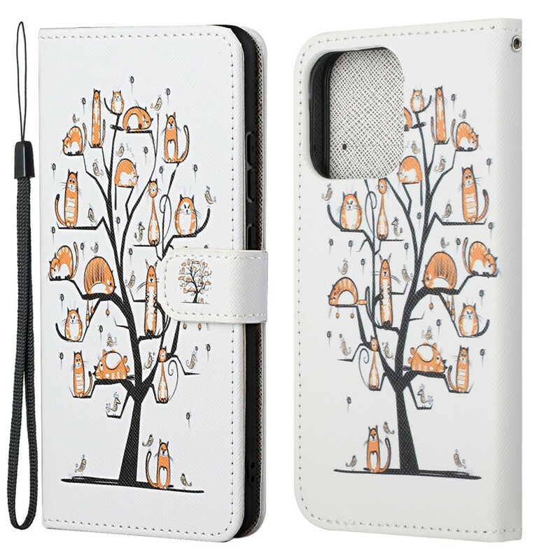 Housse iPhone 13 Funky Cats à Lanière Housse iPhone 13 Funky Cats à Lanière