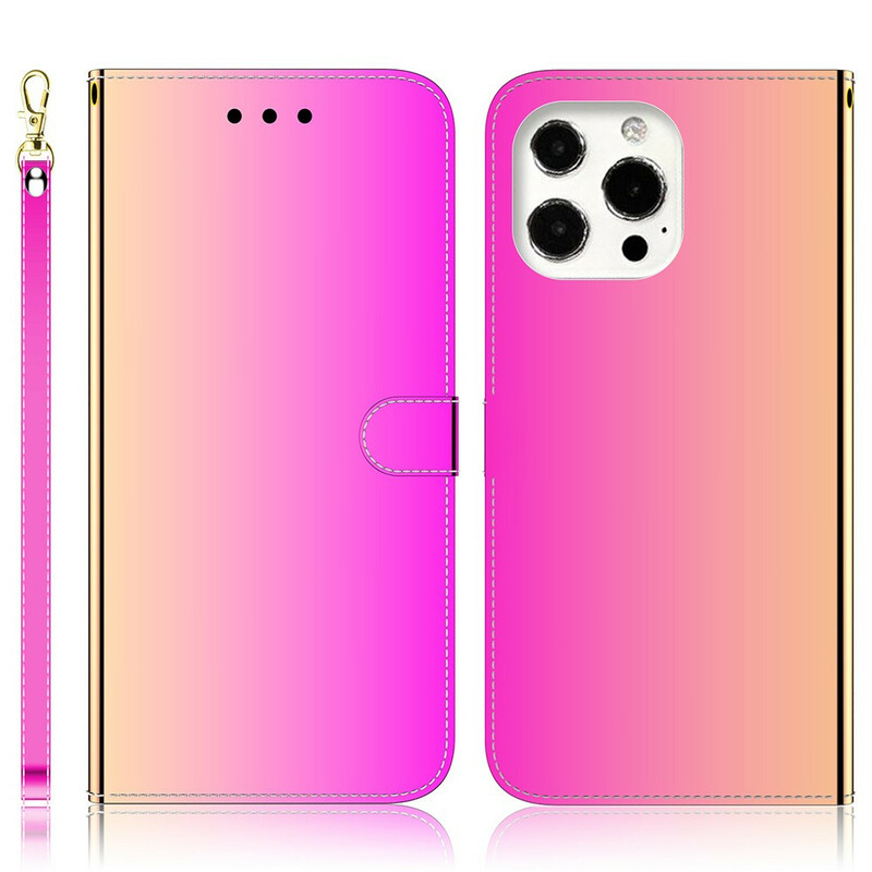 Housse iPhone 13 Pro Max Simili Cuir Couverture Miroir Housse iPhone 13 Pro Max Simili Cuir Couverture Miroir