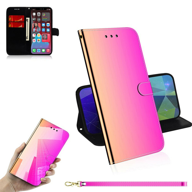 Housse iPhone 13 Pro Max Simili Cuir Couverture Miroir Housse iPhone 13 Pro Max Simili Cuir Couverture Miroir