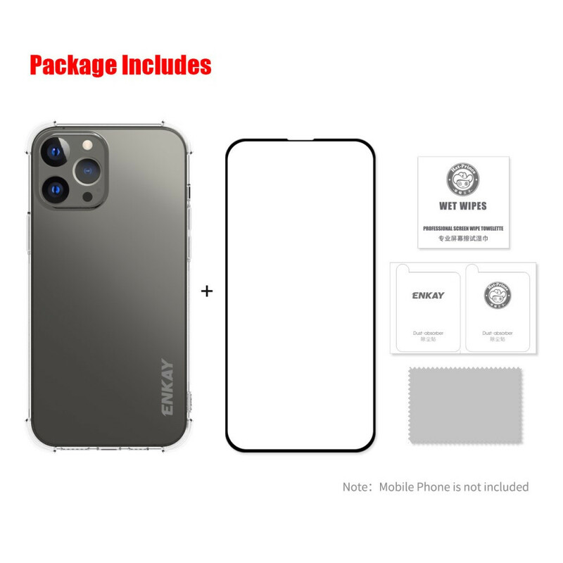 Coque iPhone 13 Pro Max Combo Coque et Verre trempée Écran ENKAY Coque iPhone 13 Pro Max Combo Coque et Verre trempée Écran ENKAY
