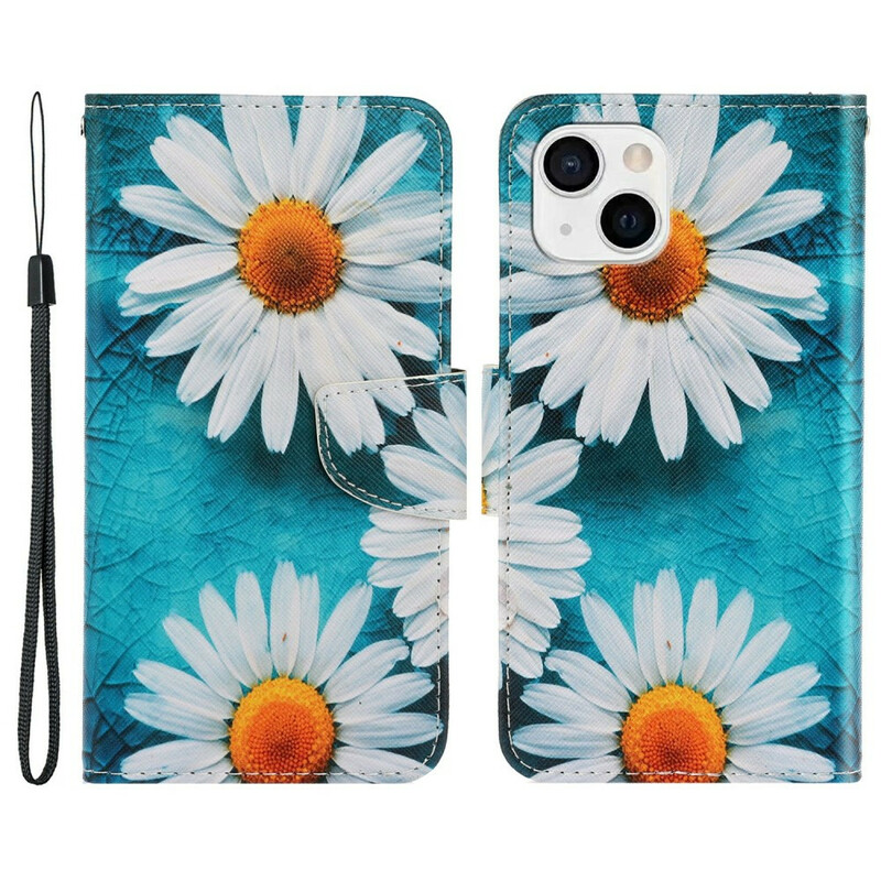 Housse iPhone 13 Marguerites à Lanière Housse iPhone 13 Marguerites à Lanière