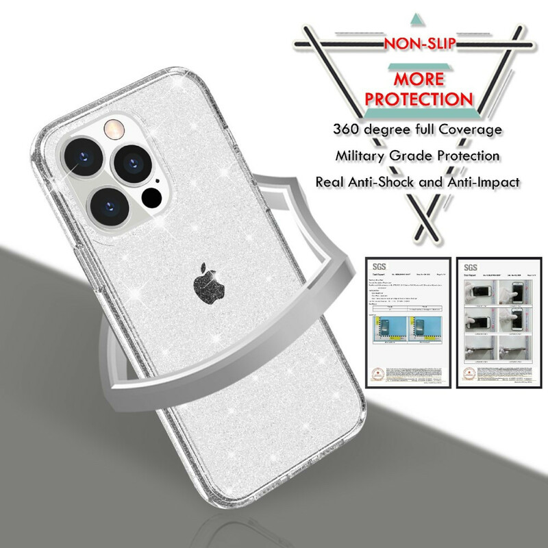 Coque iPhone 12 / 12 Pro Transparente Paillettes Renforcée - Ma Coque