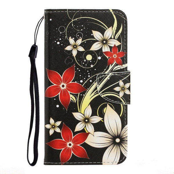 Housse iPhone 13 Fleurs Colorées à Lanière