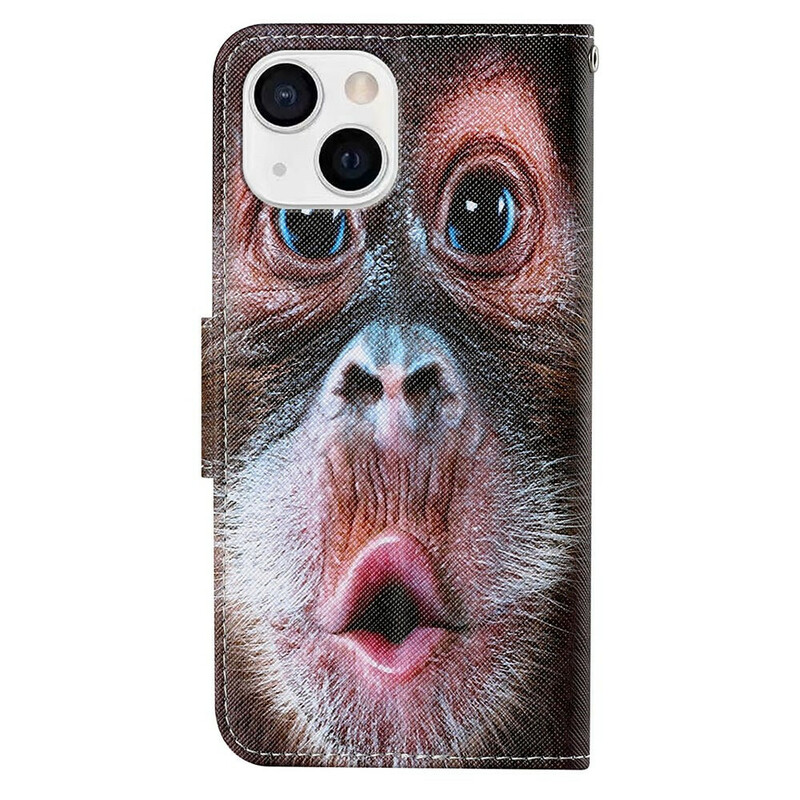 Housse iPhone 13 Singe à Lanière Housse iPhone 13 Singe à Lanière