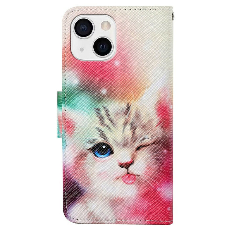 Housse iPhone 13 Histoires de Chat avec Lanière Housse iPhone 13 Histoires de Chat avec Lanière
