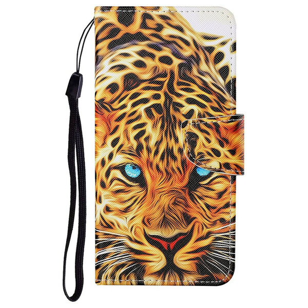 Housse iPhone 13 Tigre avec Lanière