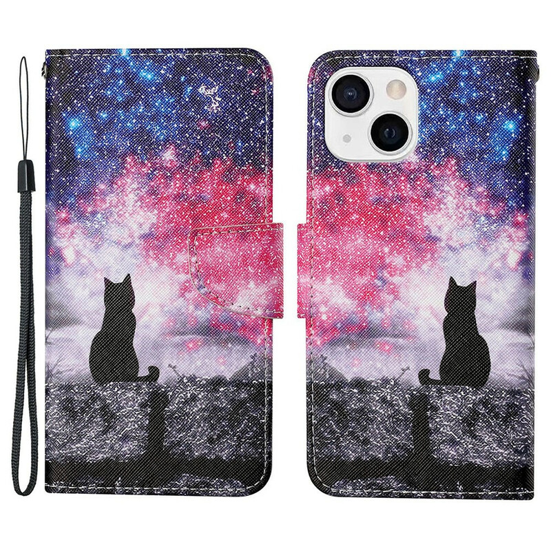 Housse iPhone 13 Chat au Clair de Ciel Housse iPhone 13 Chat au Clair de Ciel