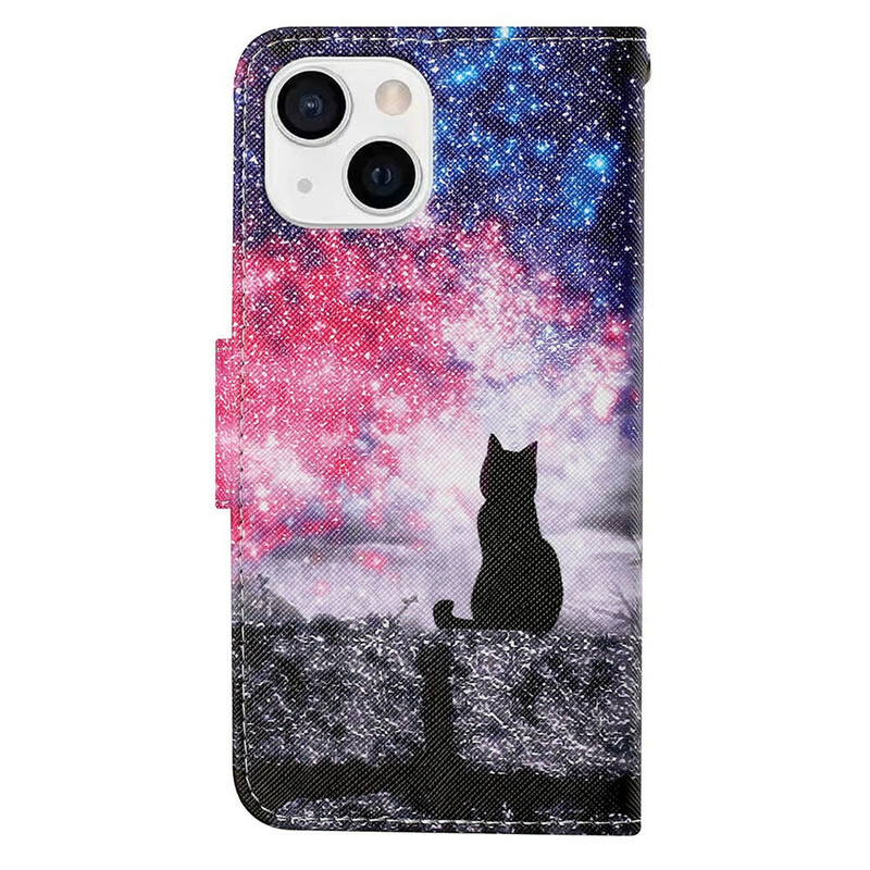 Housse iPhone 13 Chat au Clair de Ciel Housse iPhone 13 Chat au Clair de Ciel