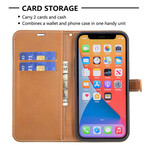 Housse iPhone 13 Pro Max Tissu et Effet Cuir à Lanière Housse iPhone 13 Pro Max Tissu et Effet Cuir à Lanière