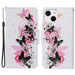 Housse iPhone 13 Papillons Magistraux avec Lanière Housse iPhone 13 Papillons Magistraux avec Lanière