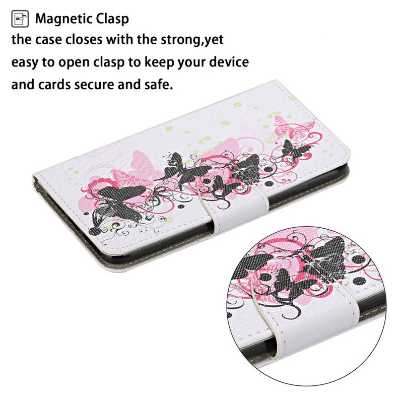 Housse iPhone 13 Papillons Magistraux avec Lanière Housse iPhone 13 Papillons Magistraux avec Lanière