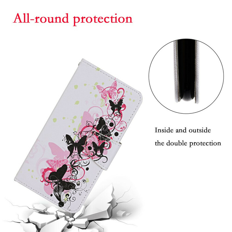 Housse iPhone 13 Papillons Magistraux avec Lanière Housse iPhone 13 Papillons Magistraux avec Lanière