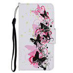 Housse iPhone 13 Papillons Magistraux avec Lanière Housse iPhone 13 Papillons Magistraux avec Lanière