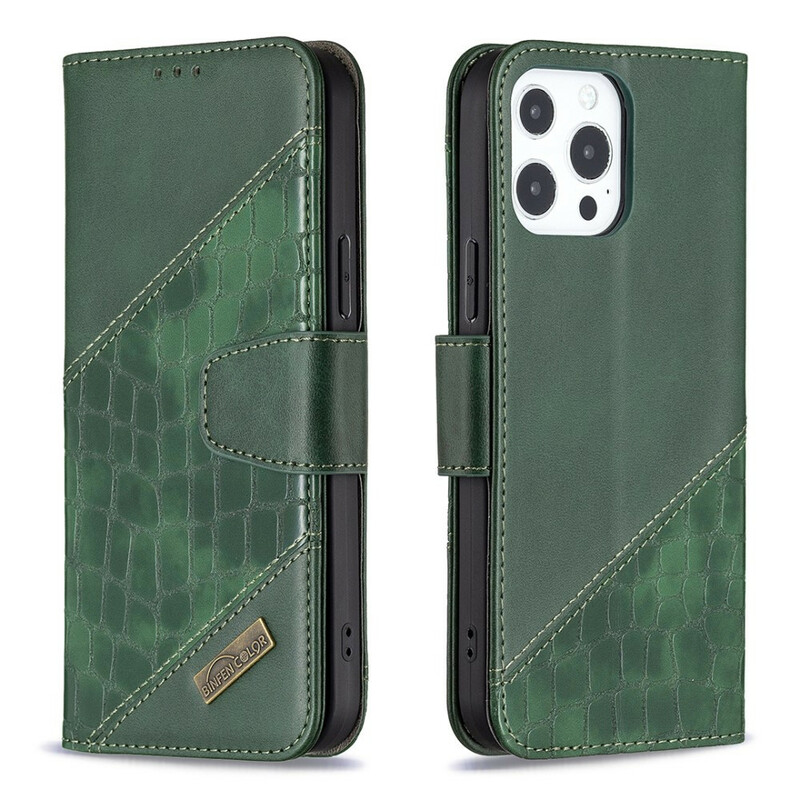Housse iPhone 13 Pro Max Effet Peau de Crocodile Classique Housse iPhone 13 Pro Max Effet Peau de Crocodile Classique