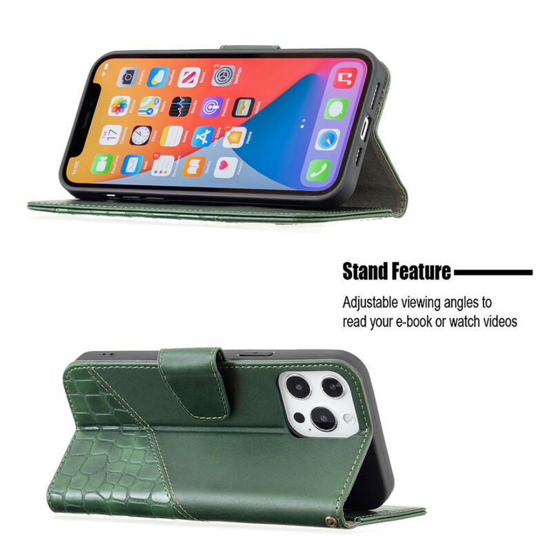 Housse iPhone 13 Pro Max Effet Peau de Crocodile Classique Housse iPhone 13 Pro Max Effet Peau de Crocodile Classique