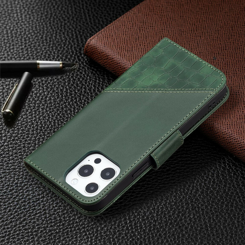 Housse iPhone 13 Pro Max Effet Peau de Crocodile Classique Housse iPhone 13 Pro Max Effet Peau de Crocodile Classique