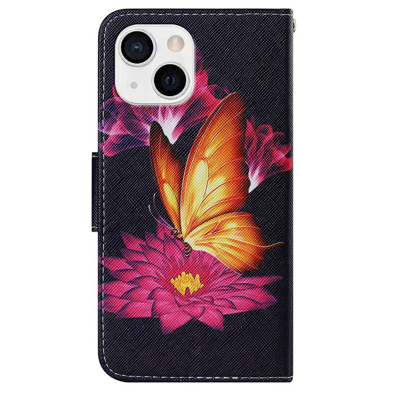 Housse iPhone 13 Papillon et Lotus Housse iPhone 13 Papillon et Lotus