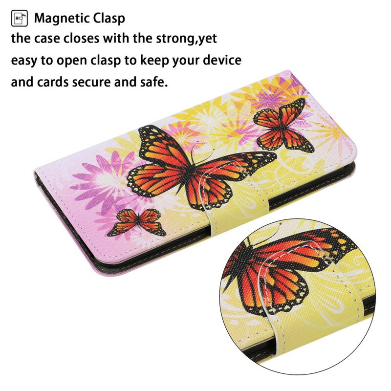 Housse iPhone 13 Papillons et Fleurs d'Été Housse iPhone 13 Papillons et Fleurs d'Été