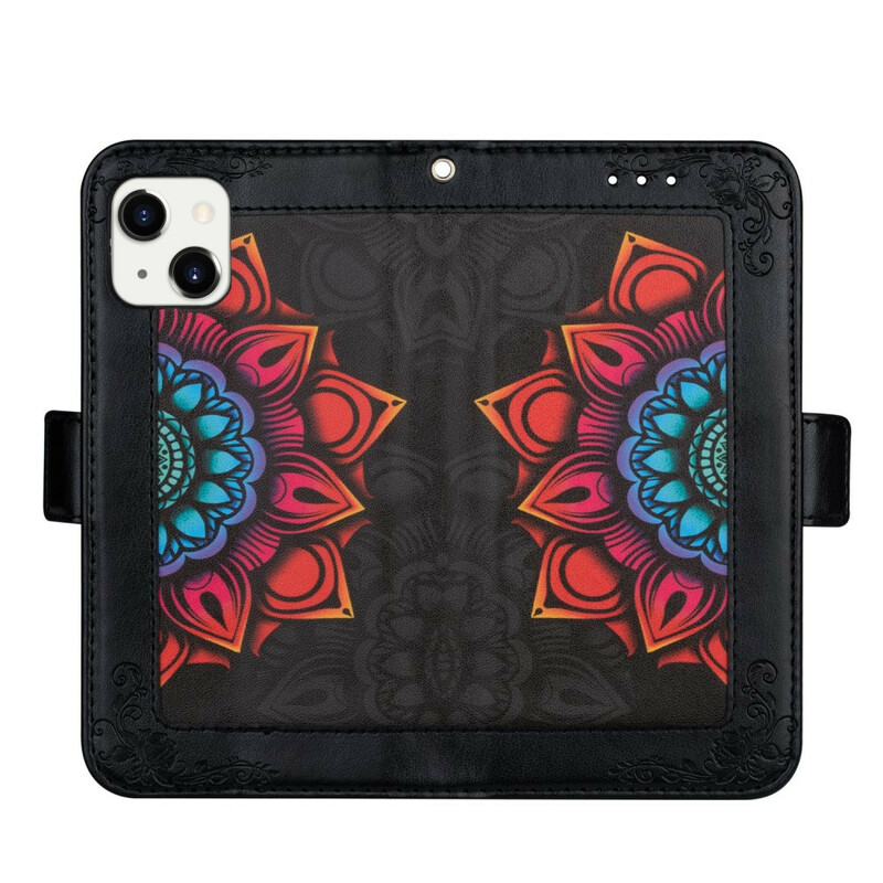 Housse iPhone 13 Décoration Mandala à Lanière Housse iPhone 13 Décoration Mandala à Lanière