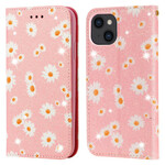 Flip Cover iPhone 13 Simili Cuir Marguerites Flip Cover iPhone 13 Simili Cuir Marguerites