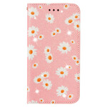 Flip Cover iPhone 13 Simili Cuir Marguerites Flip Cover iPhone 13 Simili Cuir Marguerites