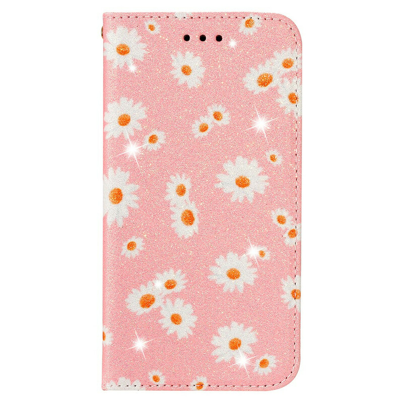 Flip Cover iPhone 13 Simili Cuir Marguerites Flip Cover iPhone 13 Simili Cuir Marguerites