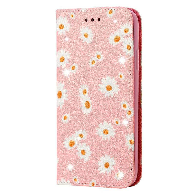 Flip Cover iPhone 13 Simili Cuir Marguerites Flip Cover iPhone 13 Simili Cuir Marguerites