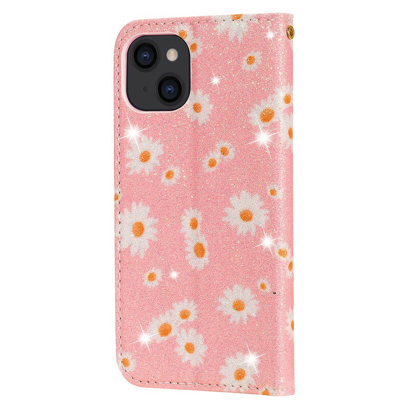 Flip Cover iPhone 13 Simili Cuir Marguerites Flip Cover iPhone 13 Simili Cuir Marguerites
