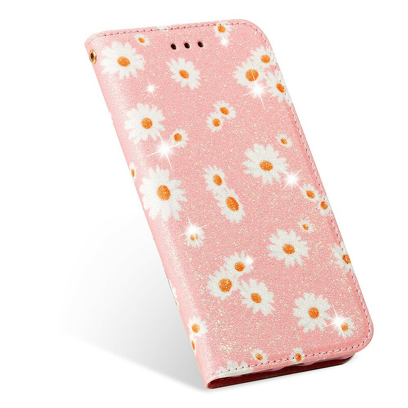 Flip Cover iPhone 13 Simili Cuir Marguerites Flip Cover iPhone 13 Simili Cuir Marguerites