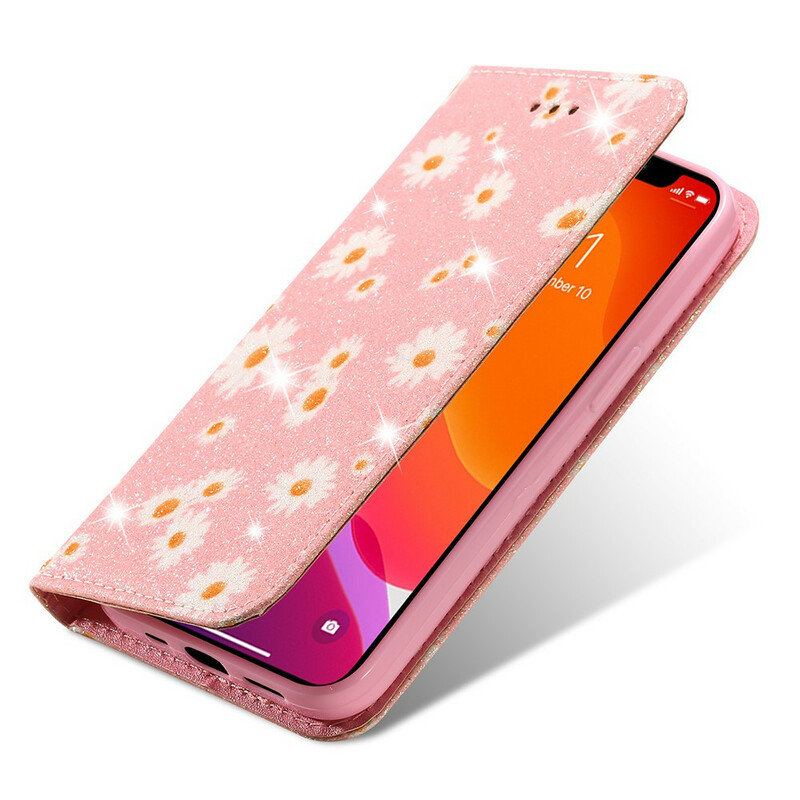 Flip Cover iPhone 13 Simili Cuir Marguerites Flip Cover iPhone 13 Simili Cuir Marguerites