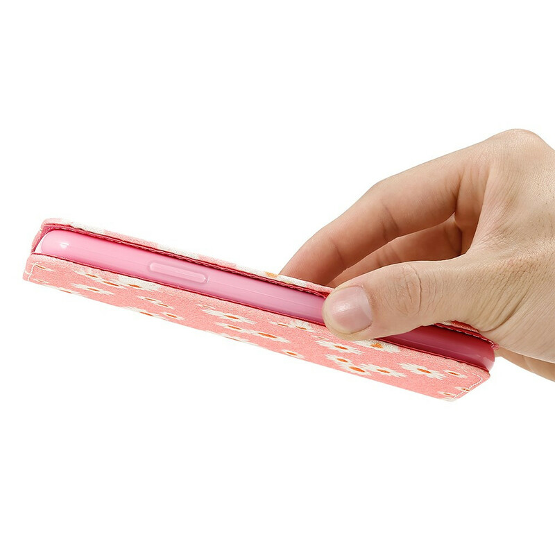 Flip Cover iPhone 13 Simili Cuir Marguerites Flip Cover iPhone 13 Simili Cuir Marguerites