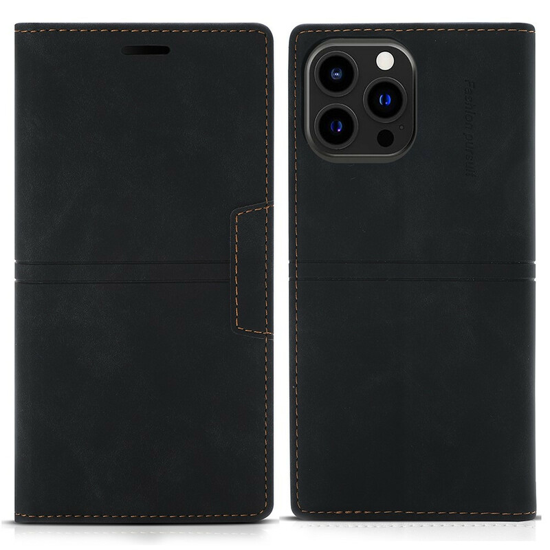 Flip Cover iPhone 13 Pro Max Style Cuir Couture Fermoir Magnétique Flip Cover iPhone 13 Pro Max Style Cuir Couture Fermoir Magnétique