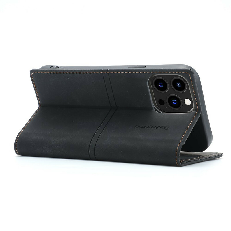 Flip Cover iPhone 13 Pro Max Style Cuir Couture Fermoir Magnétique Flip Cover iPhone 13 Pro Max Style Cuir Couture Fermoir Magnétique