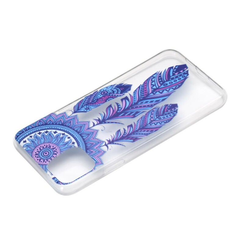 Coque iPhone 13 Attrape Rêves Plumes Bleues Coque iPhone 13 Attrape Rêves Plumes Bleues