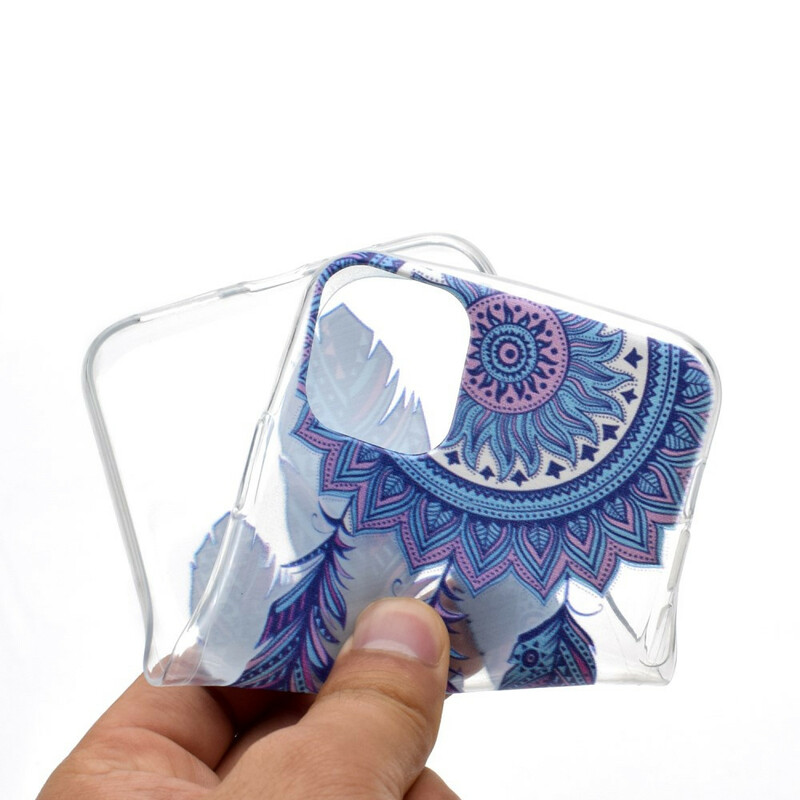 Coque iPhone 13 Attrape Rêves Plumes Bleues Coque iPhone 13 Attrape Rêves Plumes Bleues