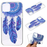 Coque iPhone 13 Attrape Rêves Plumes Bleues Coque iPhone 13 Attrape Rêves Plumes Bleues