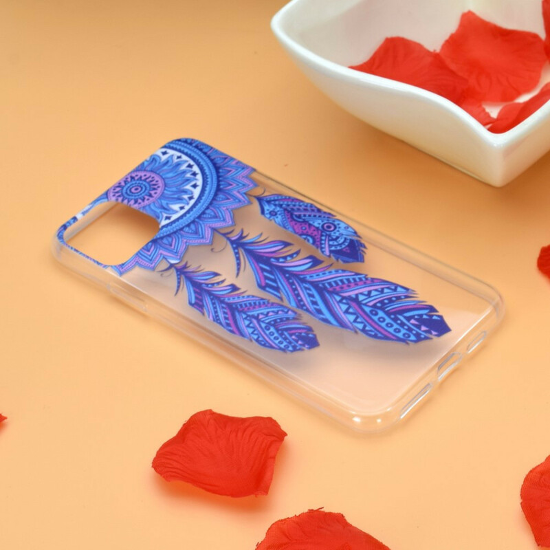 Coque iPhone 13 Attrape Rêves Plumes Bleues Coque iPhone 13 Attrape Rêves Plumes Bleues