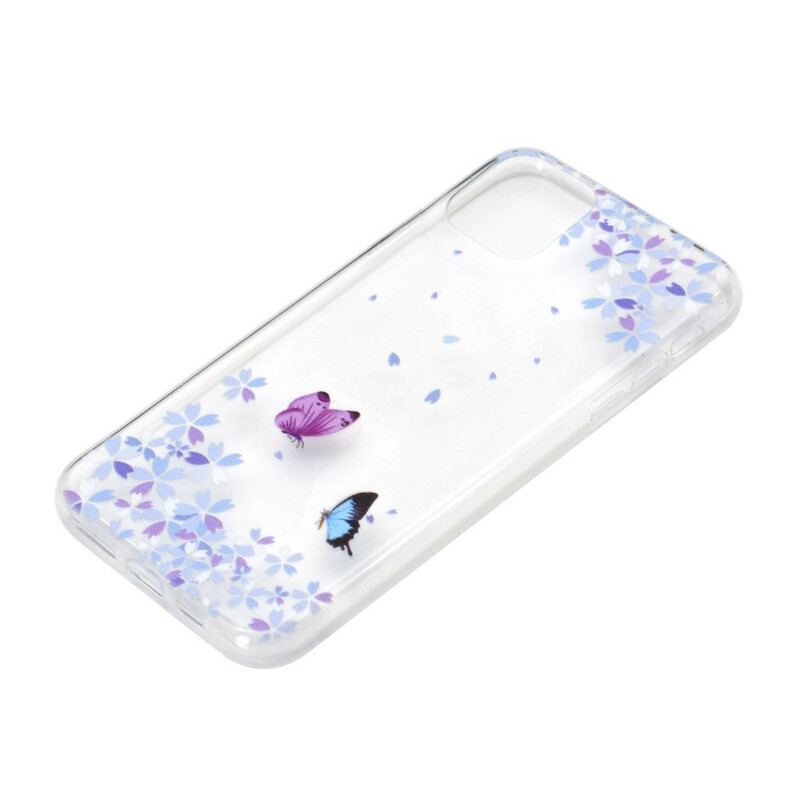 Coque iPhone 13 Transparente Papillons et Fleurs Coque iPhone 13 Transparente Papillons et Fleurs