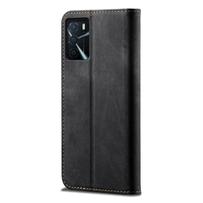 Flip Cover Oppo A16 / A16s Tissu Jeans Flip Cover Oppo A16 / A16s Tissu Jeans