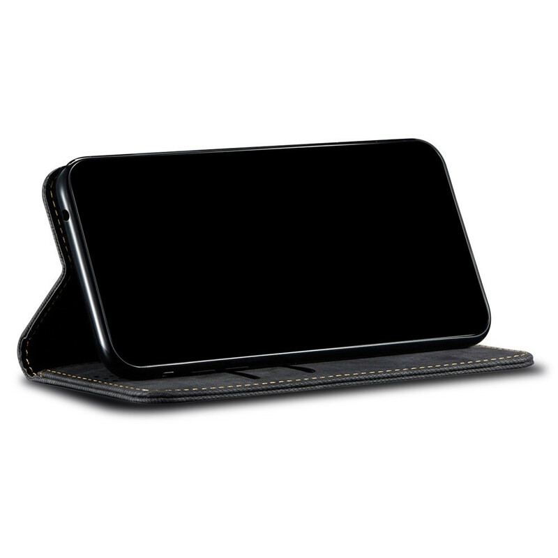 Flip Cover Oppo A16 / A16s Tissu Jeans Flip Cover Oppo A16 / A16s Tissu Jeans