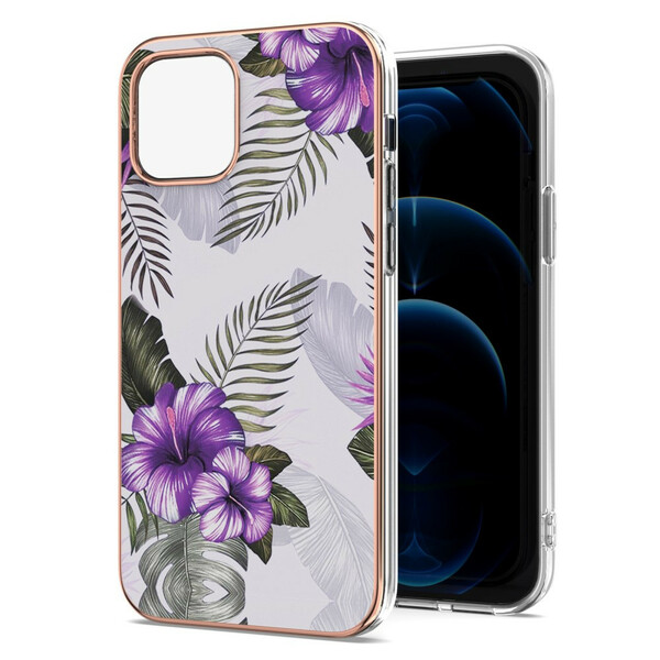Coque iPhone 13 Fleurs Violettes