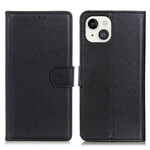 Housse iPhone 13 Simili Cuir Litchi Traditionnel