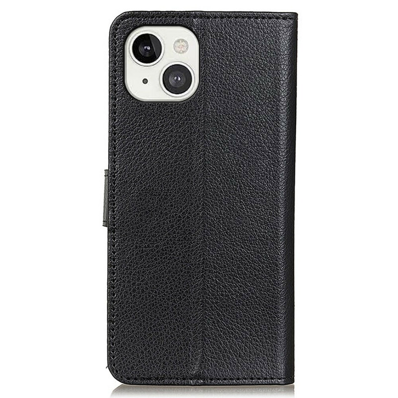 Housse iPhone 13 Simili Cuir Litchi Traditionnel